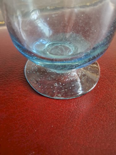 Service à orangeade en verre soufflé bullé type Biot