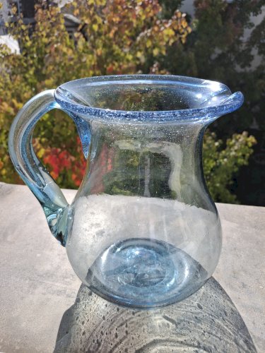 Service à orangeade en verre soufflé bullé type Biot