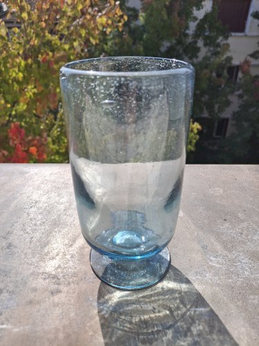 Service à orangeade en verre soufflé bullé type Biot