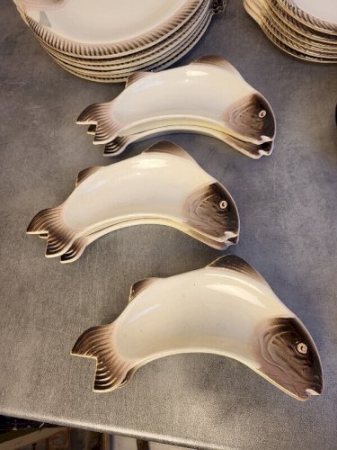 SERVICE A POISSON 37 PIECES LONGWY COPENHAGUE