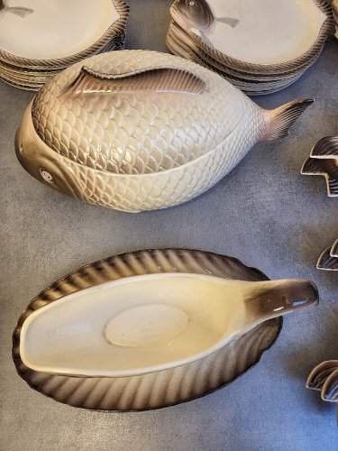 SERVICE A POISSON 37 PIECES LONGWY COPENHAGUE