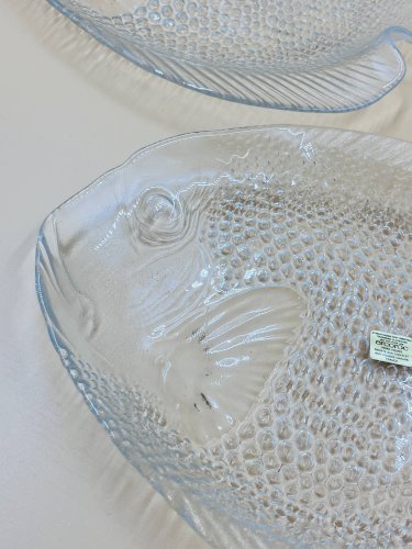 Service à poisson Arcoroc en verre – 1 plat et 6 assiettes
