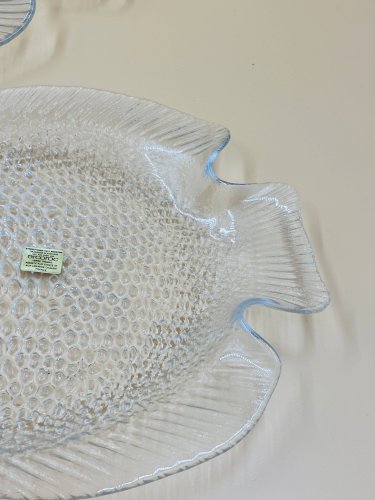 Service à poisson Arcoroc en verre – 1 plat et 6 assiettes