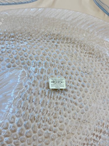 Service à poisson Arcoroc en verre – 1 plat et 6 assiettes