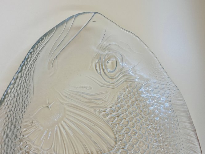 Service à poisson Arcoroc en verre – 1 plat et 6 assiettes