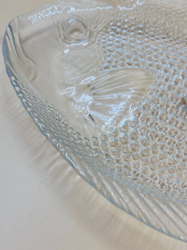 Service à poisson Arcoroc en verre – 1 plat et 6 assiettes