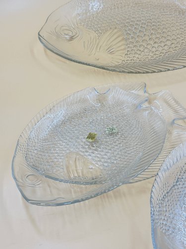 Service à poisson Arcoroc en verre – 1 plat et 6 assiettes