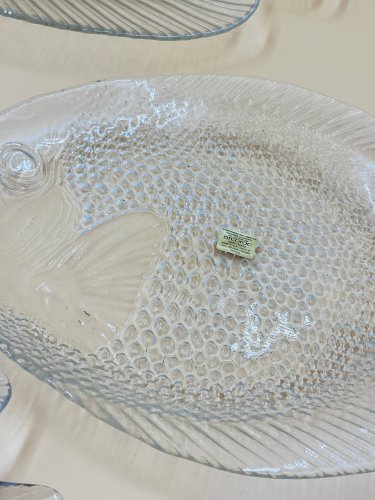 Service à poisson Arcoroc en verre – 1 plat et 6 assiettes