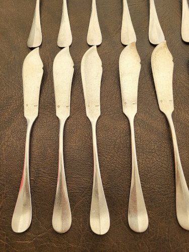 SERVICE A POISSON MENAGERE EN METAL ARGENTE ARGENTAL