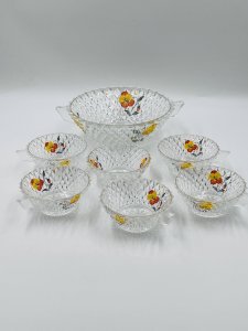 Vintage thought decorative glass fruit salad service