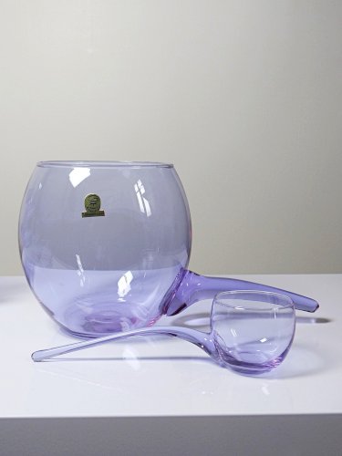 Service à sangria/punch vintage années 70 cristal Alexandrite "Bleikristall"