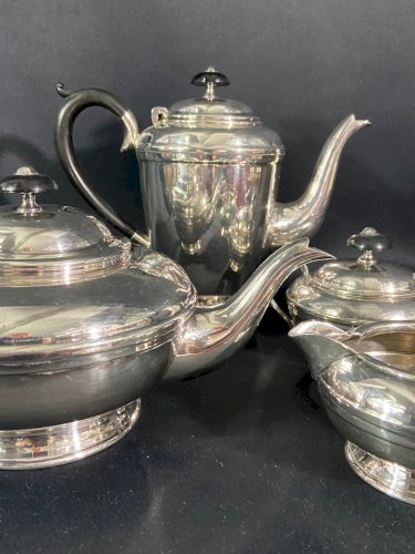Service à thé et café en métal argenté anglais Sheffield Théière cafetière...