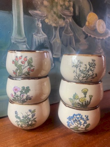 Service à thé Japonais en grès vintage