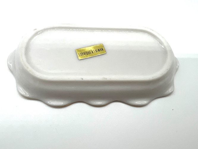 Service à thé miniature en porcelaine – Fabriqué à Taïwan – Décor floral et doru