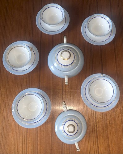 Service à thé porcelaine de Limoges art déco moderniste 1940's Camille Tharaud ?