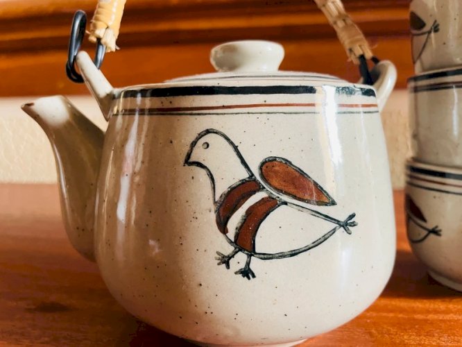 Service à thé vintage en grès