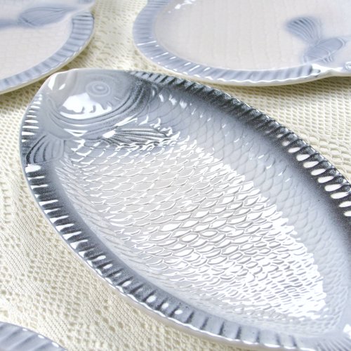 Service ancien en barbotine poisson signé West Germany Staffel