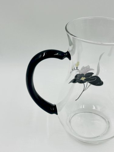 Service carafe et verres vintage décor floral