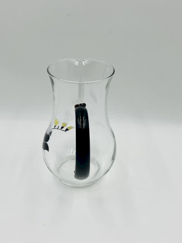 Service carafe et verres vintage décor floral