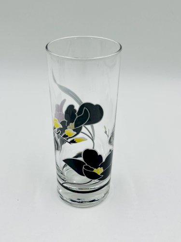 Service carafe et verres vintage décor floral