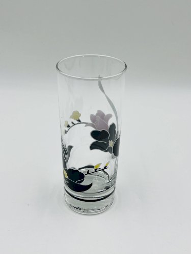 Service carafe et verres vintage décor floral