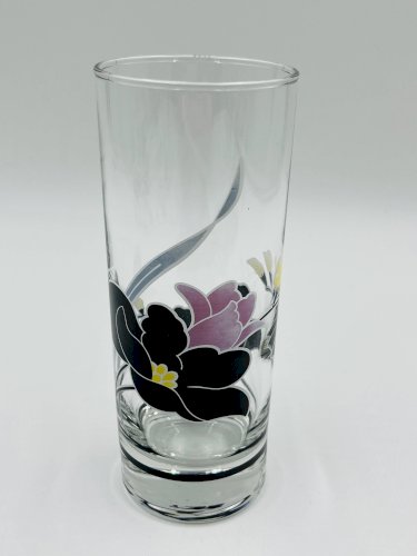 Service carafe et verres vintage décor floral