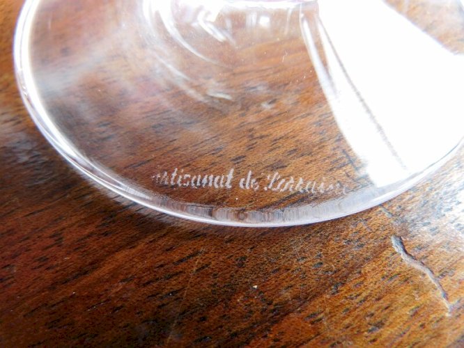 SERVICE DE 12 VERRES A CHAMPAGNE EN CRISTAL ARTISANAT DE LORRAINE