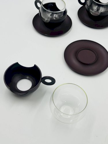 Service de 5 Tasses Pop à Anses Donut – Design Hollandais – 1970