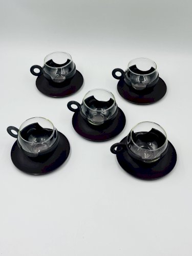 Service de 5 Tasses Pop à Anses Donut – Design Hollandais – 1970