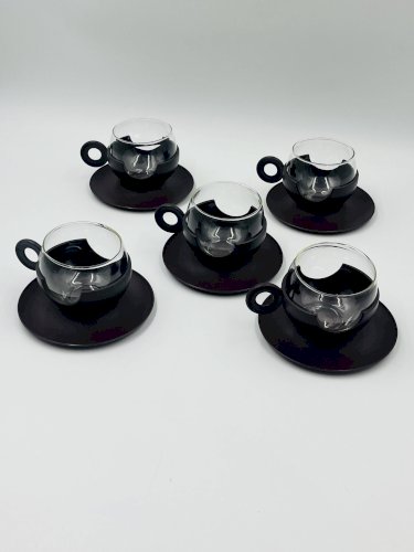 Service de 5 Tasses Pop à Anses Donut – Design Hollandais – 1970