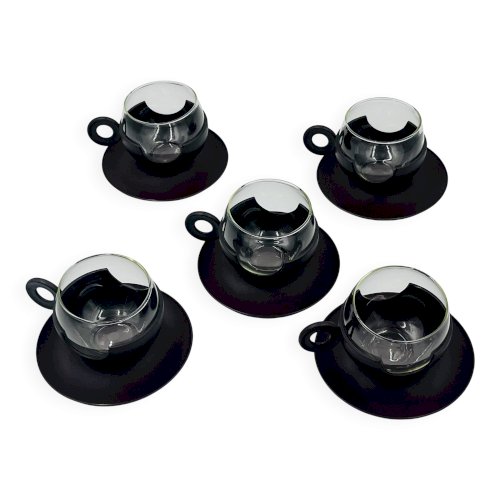Service de 5 Tasses Pop à Anses Donut – Design Hollandais – 1970