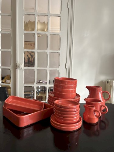 service de vaiselle Niderviller corail 24 piéces 1970