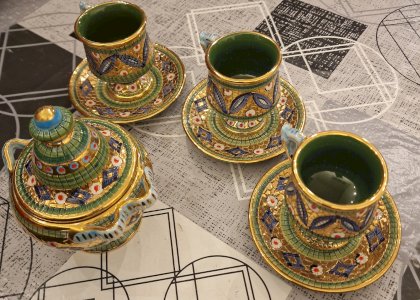 Deruta service hand-painted in Italy