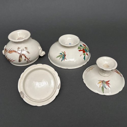 Service dinette 19 pièces Choisy-le-Roi décor d'oiseau et naturaliste M3981