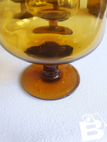 Service en verre ambré années 70