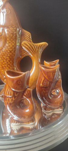 Service "Poisson" Céramique Ambrée Vintage époque URSS