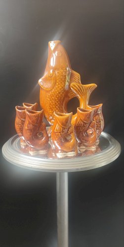 Service "Poisson" Céramique Ambrée Vintage époque URSS