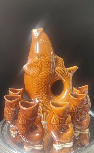 Service "Poisson" Céramique Ambrée Vintage époque URSS