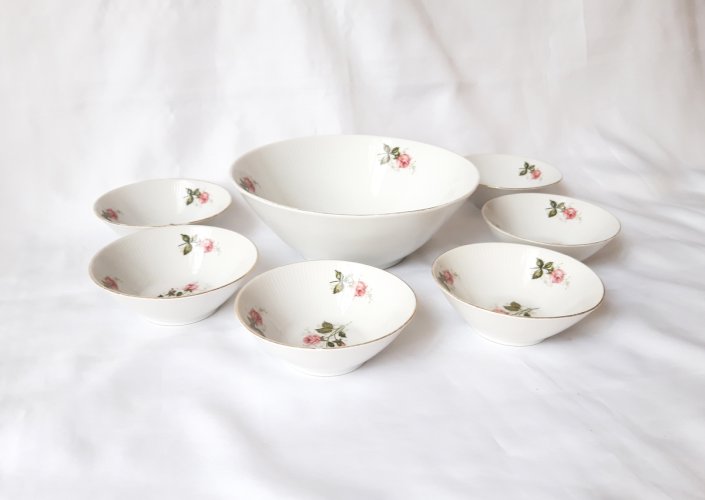 Service saladier 6 ramequins porcelaine de Bavière 