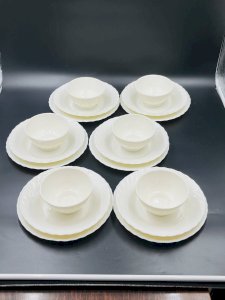 Vintage Arcopal Ivory Trianon Service Table 18 Pieces