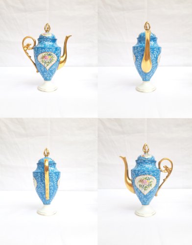 Service tête à tête porcelaine baroque style Victorien