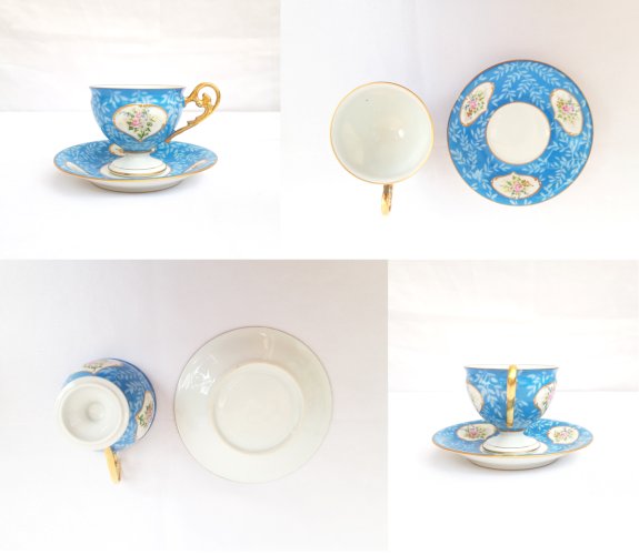 Service tête à tête porcelaine baroque style Victorien