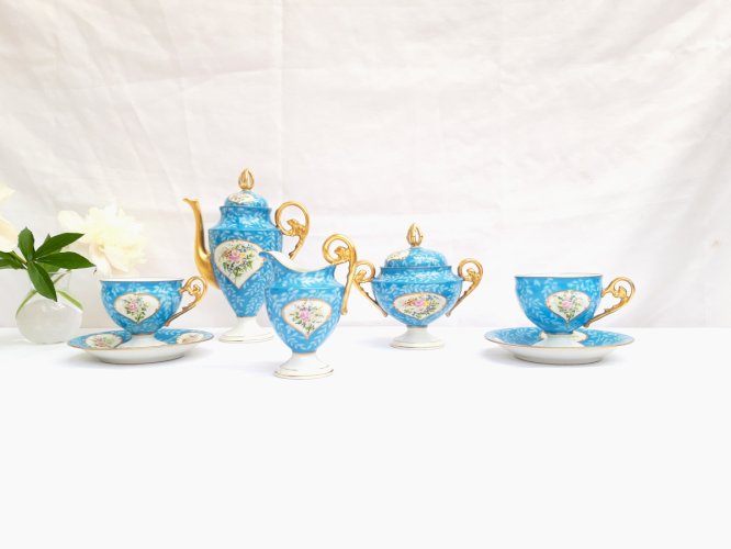 Service tête à tête porcelaine baroque style Victorien