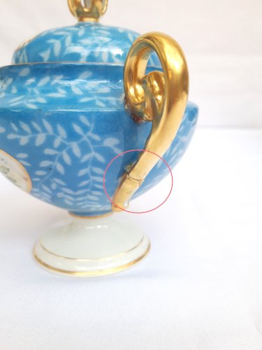 Service tête à tête porcelaine baroque style Victorien