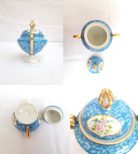 Service tête à tête porcelaine baroque style Victorien