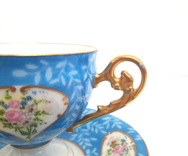 Service tête à tête porcelaine baroque style Victorien