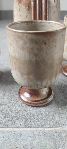 Service Trio en grès pyrité Puisaye Jean-Pierre Prud'homme.