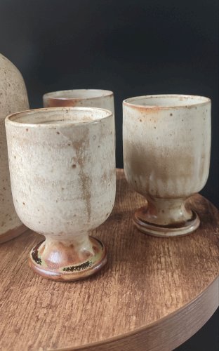 Service Trio en grès pyrité Puisaye Jean-Pierre Prud'homme.