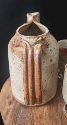 Service Trio en grès pyrité Puisaye Jean-Pierre Prud'homme.