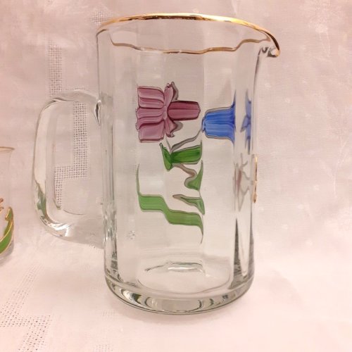 Service verrerie orangeade, apéritif, Paul Nagel Tiffany Reine Allemagne ref946